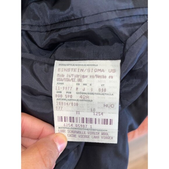 Hugo Boss Black Wool Blend Two-Button Suit Men's Jacket Blazer Size 42 - Picture 9 of 10